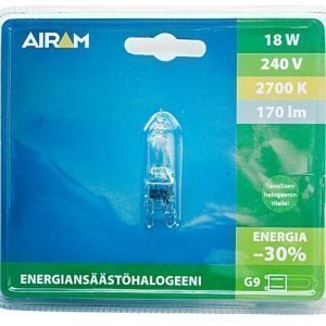 Airam Halogeenilamppu Energiansäästö Pienikupuinen G9 240v 2 Kpl / Pkt