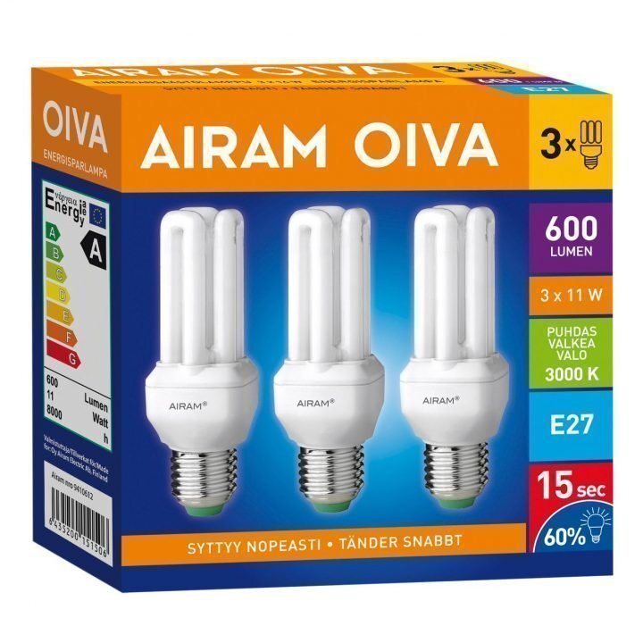 Airam Oiva Energians st lamppu E27 3 Pakkaus Valaisinkauppa24 airam-oiva-energians-st-lamppu-e27-3-pakkaus-valaisinkauppa24