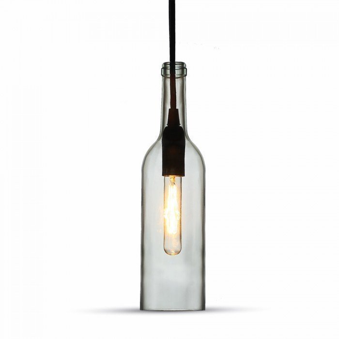 Clear Glass Bottle LED Pendant