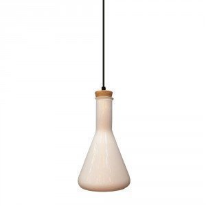 Cone White Glass LED Pendant