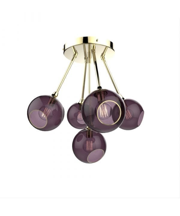 Design By Us Ballroom Molecule Riippuvalaisin Brass / Purple