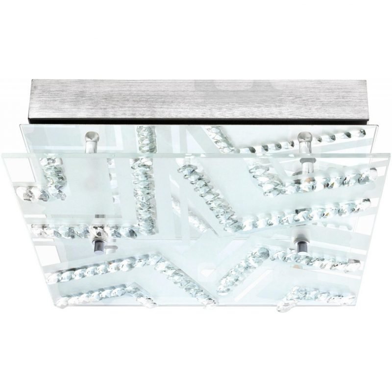 Eglo LED-plafondi Verdesca 270x270x75 mm valkoinen/kirkas/kristalli 93921