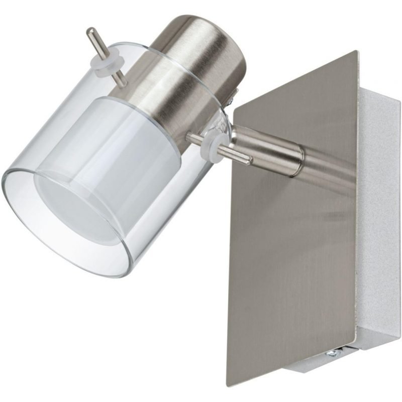 Eglo LED-seinävalaisin Sparano harjattu teräs valkoinen/kirkas lasi