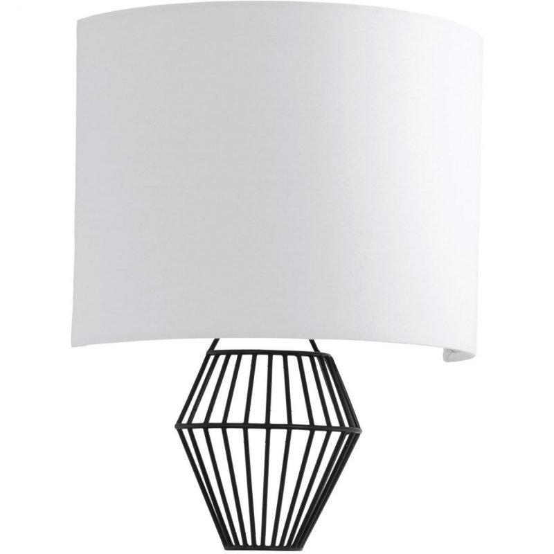 Eglo LED-seinävalaisin Valseno 2-osainen musta valkoinen kangasvarjostin