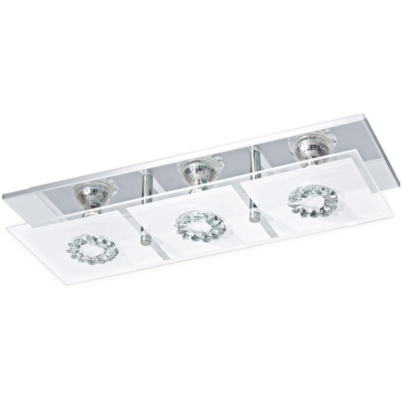 Eglo Plafondi Roncato 3-osainen kromi kristalli