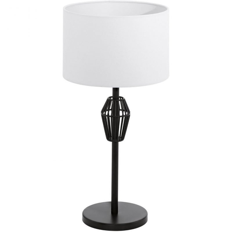 Eglo Pöytävalaisin Valseno 49 cm musta valkoinen kangasvarjostin välikytkin