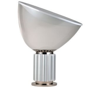 Flos Taccia Led / Lasi Pöytävalaisin Alumiini