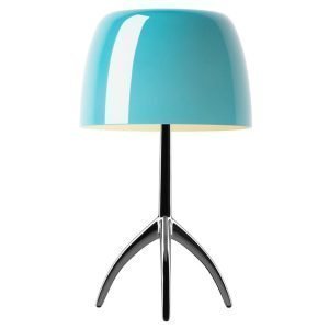 Foscarini Lumiere Pöytävalaisin Musta Kromi / Turkoosi