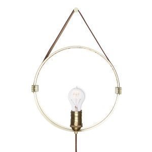 Globen Lighting Hangover Seinävalaisin Ruskea / Messinki