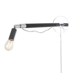 Globen Lighting Mr Hyde Seinävalaisin Musta / Kromi Ø12 Cm