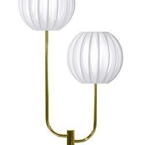 Globen Lighting Pöytävalaisin Muovinarulla Duo Valkoinen / Messinki