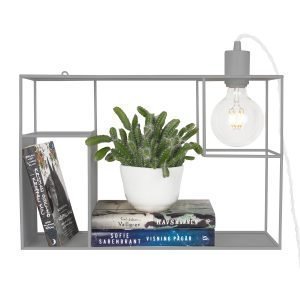Globen Lighting Shelfie Seinävalaisin Harmaa