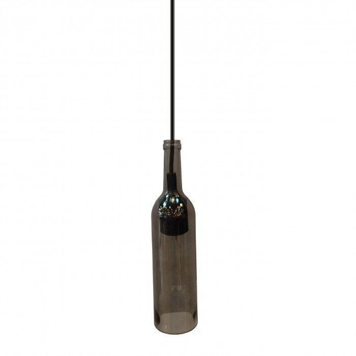 Grey Glass Bottle LED Pendant