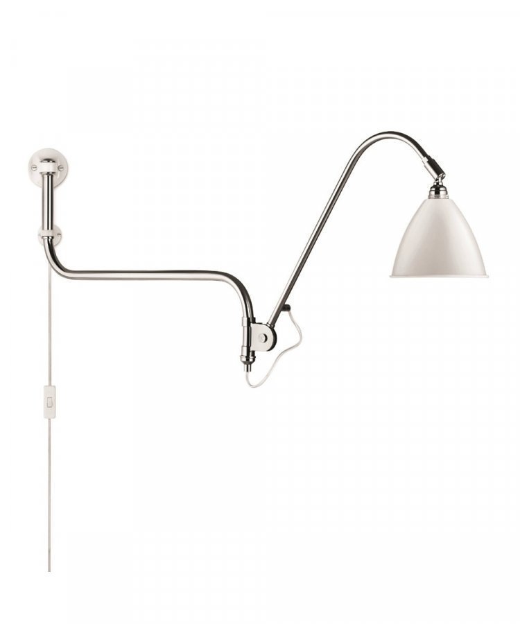 Gubi Bestlite Bl10 Seinävalaisin Ø16 Kromi / Matta Valkoinen