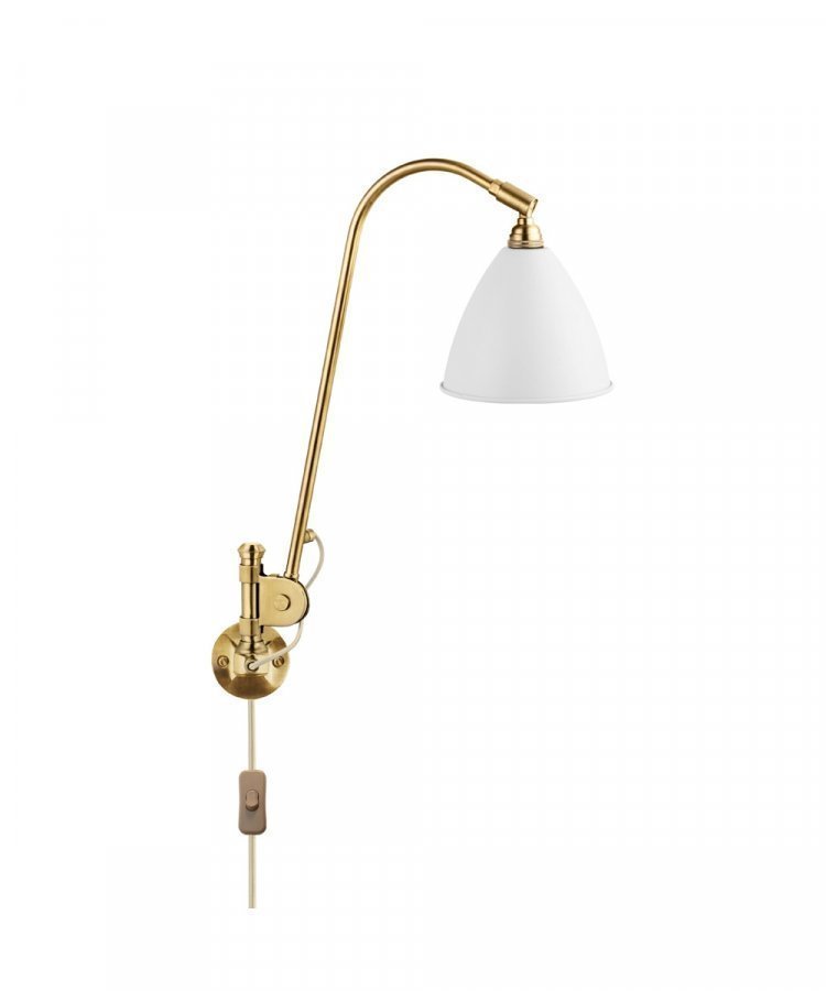 Gubi Bestlite Bl6 Seinävalaisin Ø16 Messinki / Matta Valkoinen