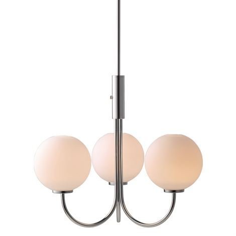 Herstal Ballon Kattokruunu Kromi-Valkoinen