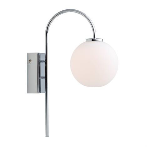 Herstal Ballon Seinävalaisin Valkoinen-Kromi