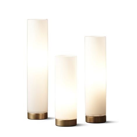 Herstal Mini Tube Trio Pöytävalaisin Messinki-Valkoinen