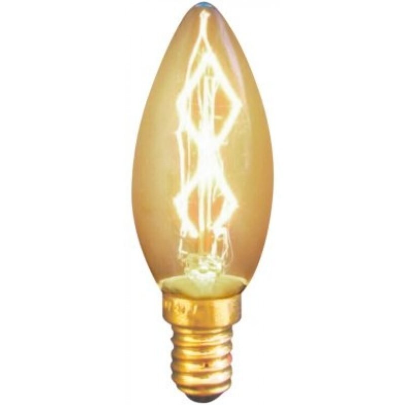 Hiililankalamppu Deco kynttilä 25 W E14 amber