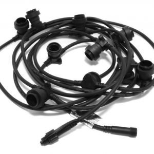 Kantakaapeli Star Trading LED-koristelampuille 10xE27-pidintä/pituus 7350 mm Extra musta