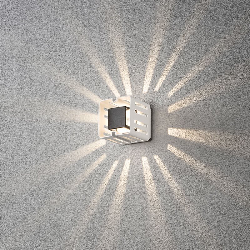 Konstsmide Pescara square Seinävalaisin Valkoinen