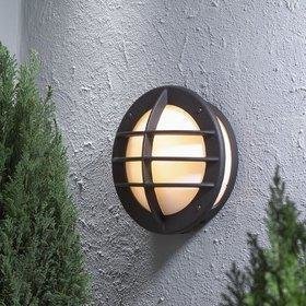 Konstsmide Ulkoseinävalaisin 516-752 Oden pyöreä Ø 310 mm musta pistorasialla