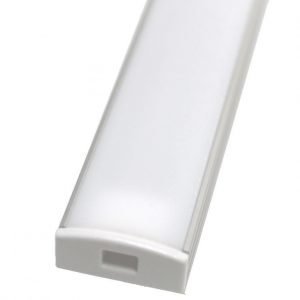 LED Asennuslista matala läpikuultava maitolasi 2 metriä
