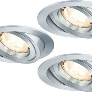 LED-alasvalosetti Premium Line 3x4 W Ø 90 mm 3 kpl harjattu alumiini suunnattava