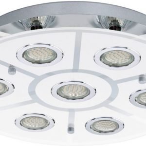 LED-kattovalaisin Cabo Ø 460x85 mm valkoinen/kromi/kirkas