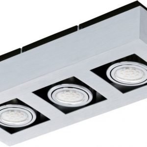 LED-kattovalaisin Loke 1 360x140 mm 3-osainen musta/kromi