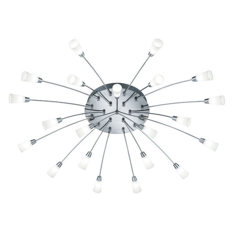 LED-kattovalaisin Spider Ø 1000x160 mm 21-osainen harjattu teräs/opaalilasi