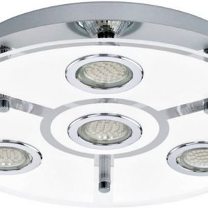 LED-plafondi Cabo Ø 350x75 mm valkoinen/kromi/kirkas