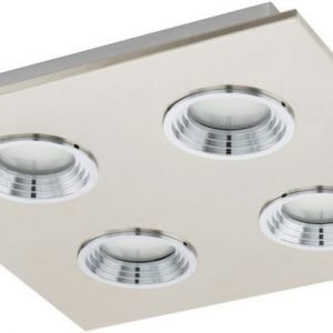 LED-plafondi Sabbio 1 4-osainen harjattu teräs kromi