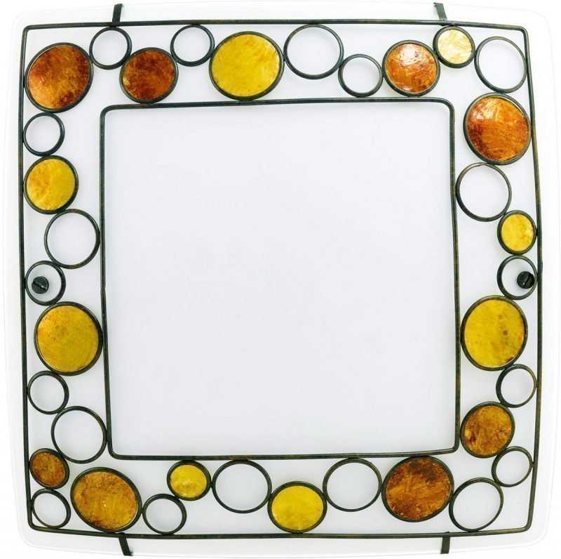 LED-plafondi Toleda 410x410 mm valkoinen/ruskea/oranssi