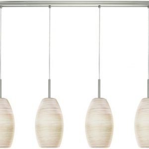 LED-riippuvalaisin Batista 3 1020x120x1100 mm 4-osainen valkoinen/harjattu teräs