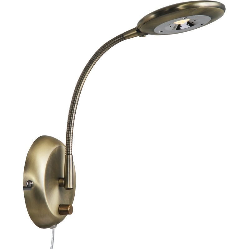 LED-seinävalaisin Aneta Moto 130x360x300 mm antiikkimessinki