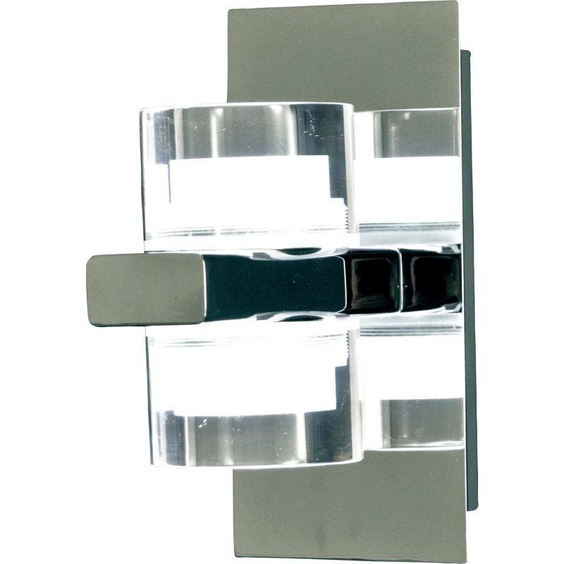LED-seinävalaisin Aneta Vetro IP44 130x160x80 mm kromi