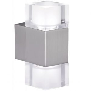 LED-seinävalaisin Cubetto 160x60x95 mm neliö harjattu teräs