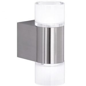 LED-seinävalaisin Cubetto 165x60x100 mm pyöreä harjattu teräs