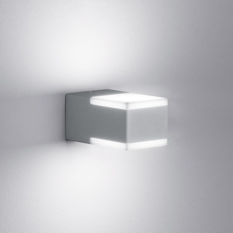 LED-seinävalaisin Don 70x120x60 mm ylös/alas titaani