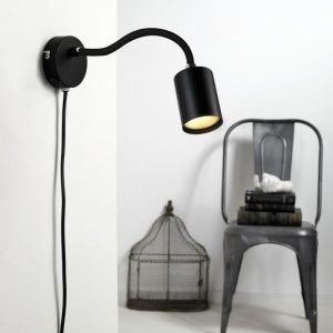 LED-seinävalaisin Explore Flex Ø55x240 mm musta