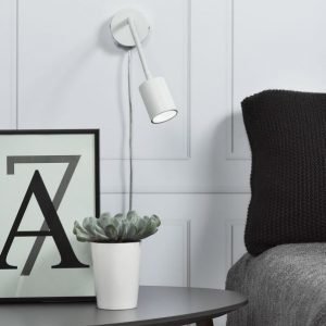 LED-seinävalaisin Explore Flex Ø55x240 mm valkoinen