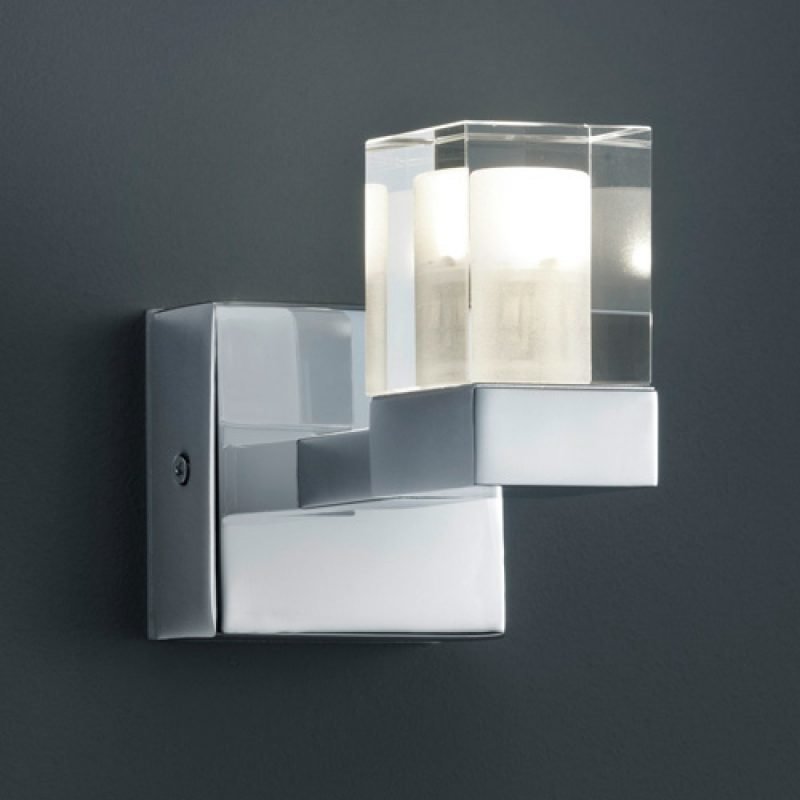 LED-seinävalaisin H2O 2819 95x110x70 mm IP44 kromi/kirkas/huurre