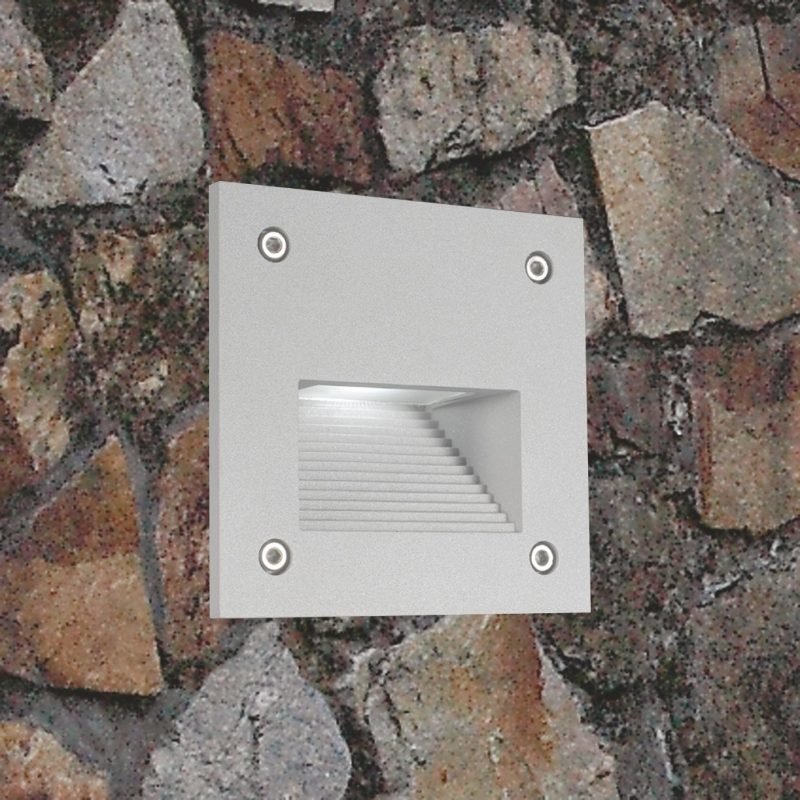 LED-seinävalaisin In-Wall Out 3W 3000K 150lm IP55 100x100x95 mm harmaa