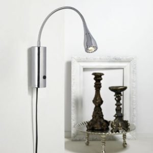 LED-seinävalaisin Mento Ø 35x220 mm kromi