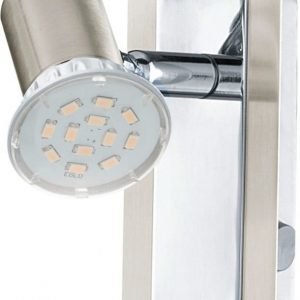 LED-seinävalaisin Rottelo 120x60 mm harjattu teräs/kromi