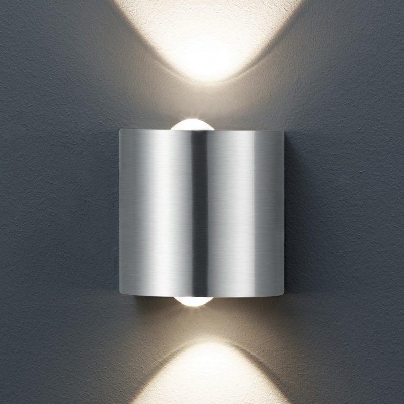 LED-seinävalaisin Wales 90x60x90 mm ylös/alas harjattu teräs