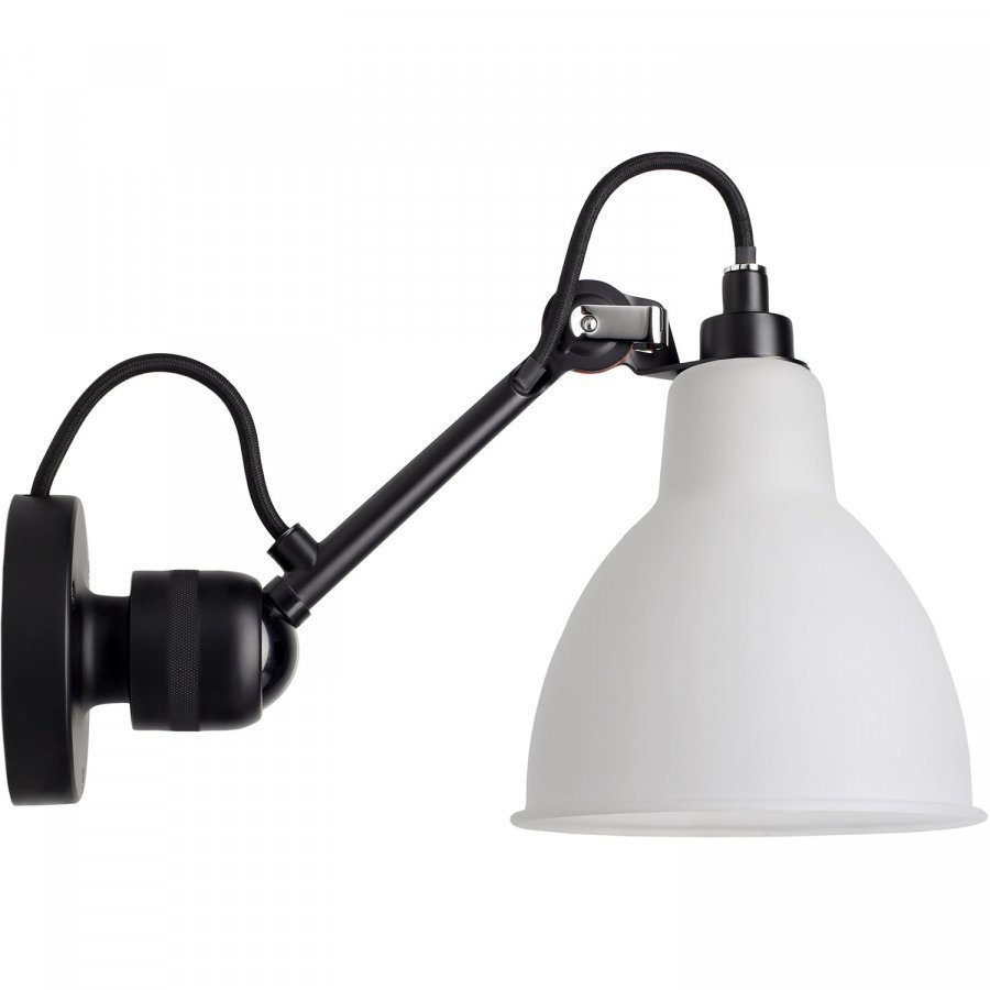 La Lampe Gras N°304 Seinävalaisin Kytkimellä Musta / Huurrettu Lasi