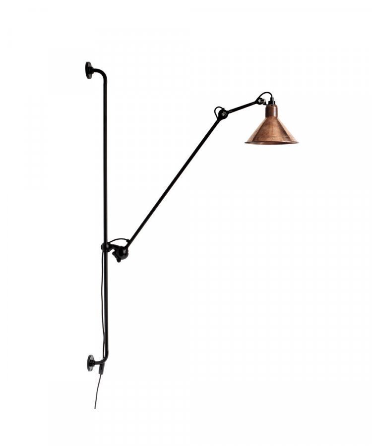 Lampe Gras 214 Seinävalaisin Musta / Raaka Kupari / Valkoinen