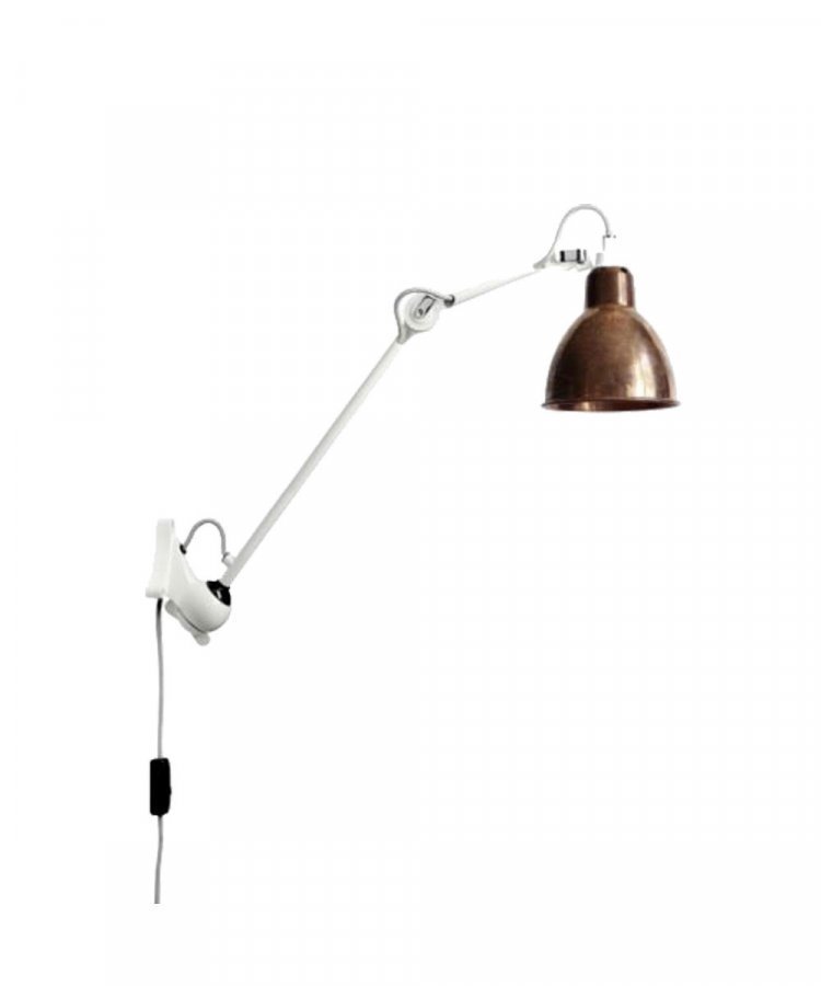 Lampe Gras 222 Seinävalaisin Valkoinen / Raaka Kupari